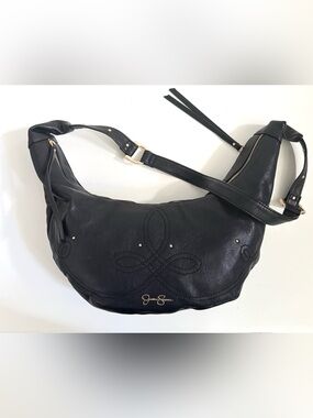 Black Vegan Leather Western Hobo Shoulder Bag by Jessica Simpson NWOT
